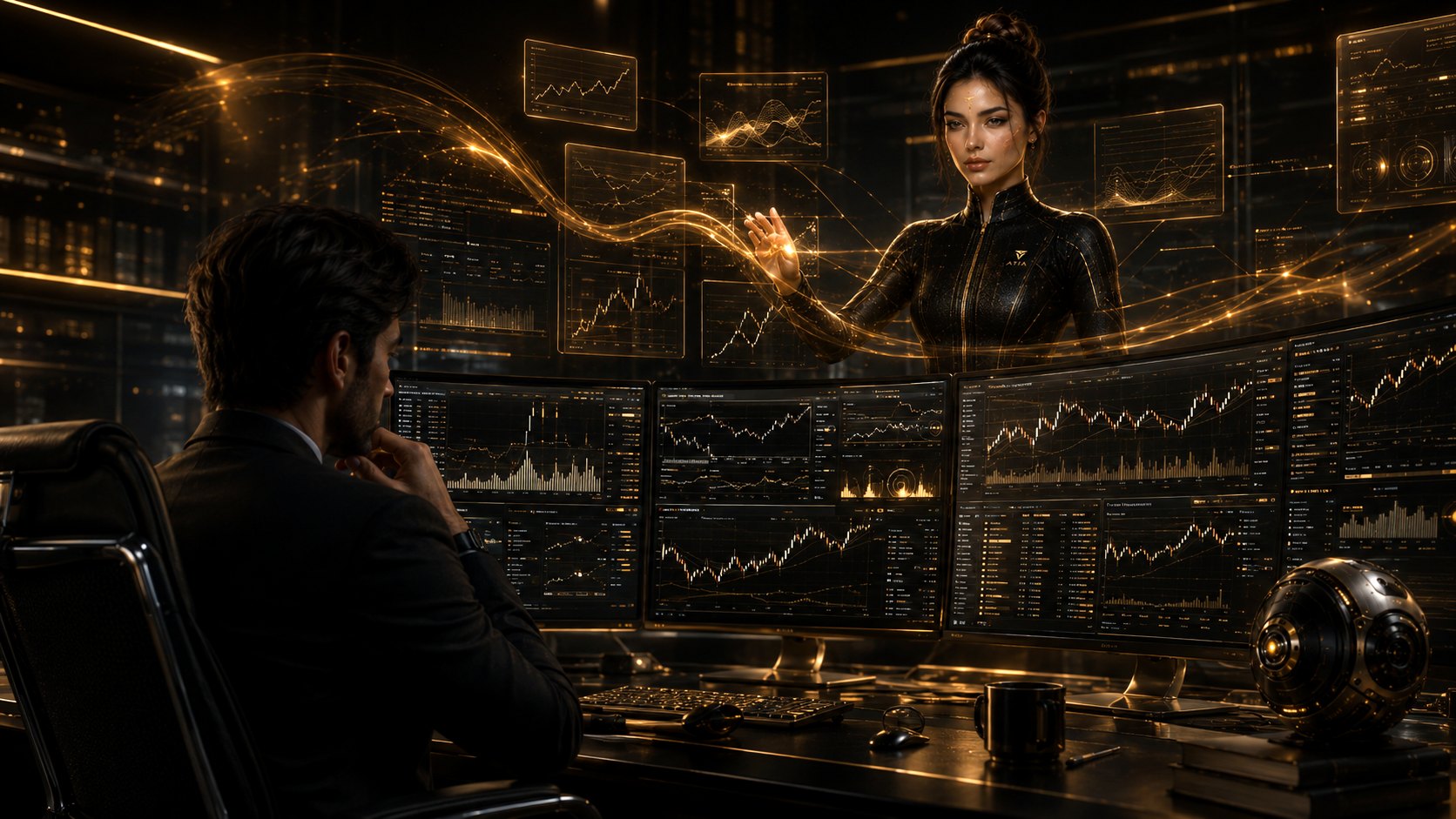 Trader estudando leitura de mercado com a ATIA organizando fluxo e estrutura
