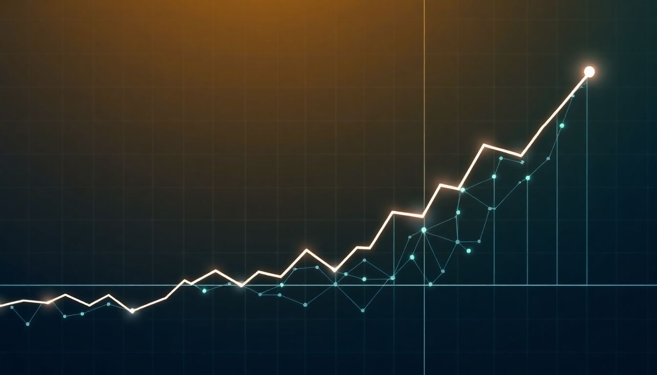 Gráfico de ações de IA em ascensão no mercado brasileiro em 2025.
