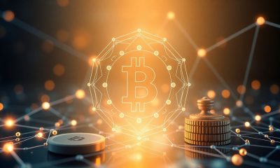 Rede blockchain demonstrando a tokenização de ativos reais.