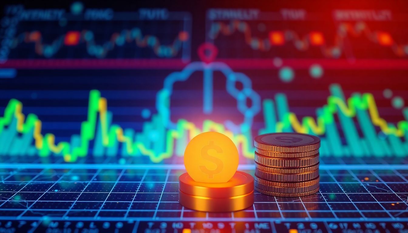 Robô de investimento com aprendizado de máquina em ação no mercado financeiro.