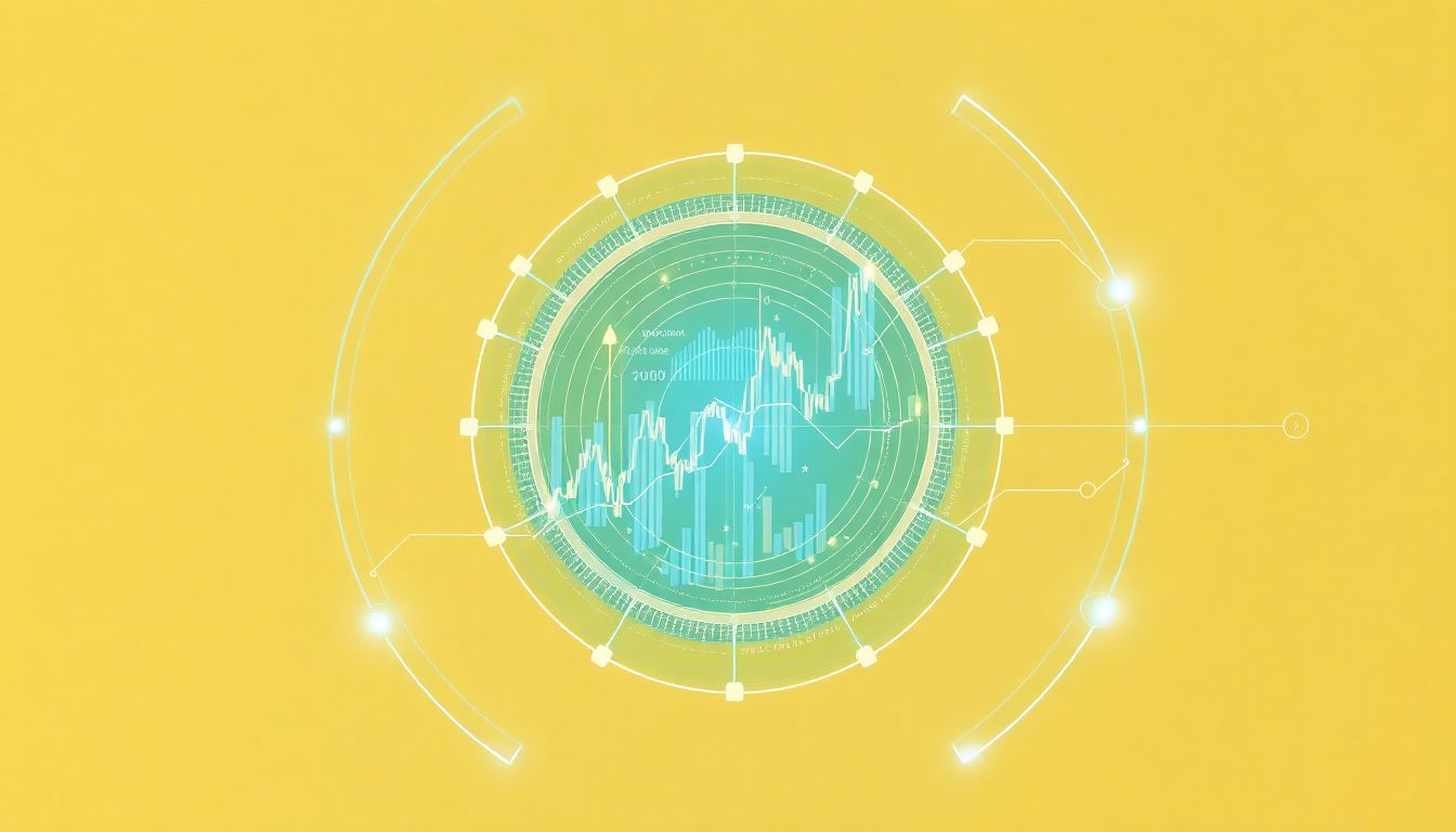 Robô de investimento e gráficos financeiros representando o Trader 2.0