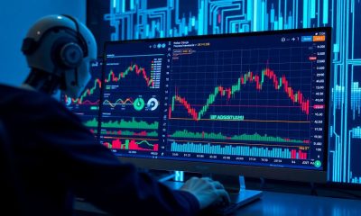 Comparação visual entre performance de algoritmos de machine learning e traders tradicionais em mercados voláteis