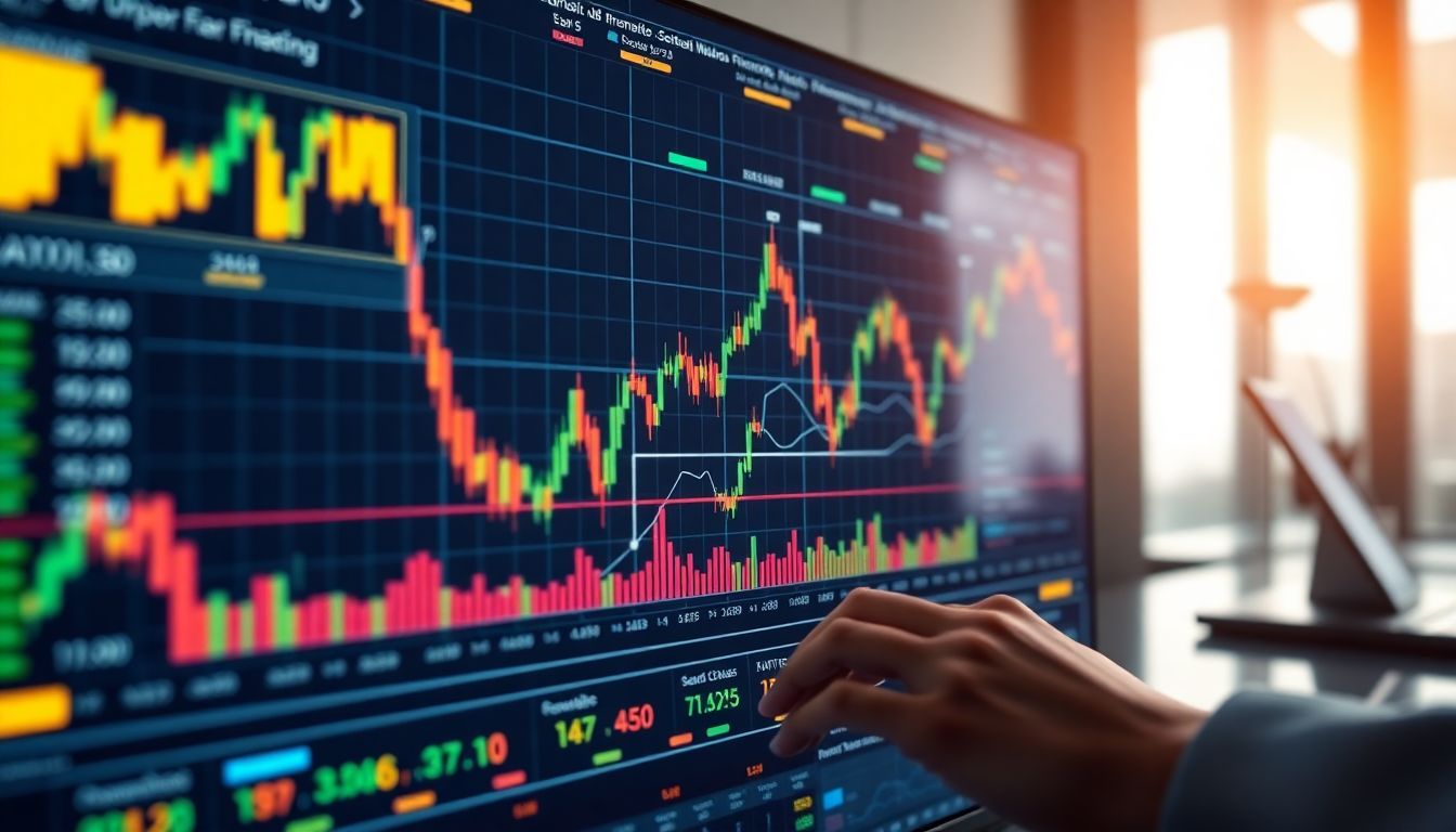 GPT-5 analisando dados de trading algorítmico com gráficos financeiros e indicadores de IA generativa