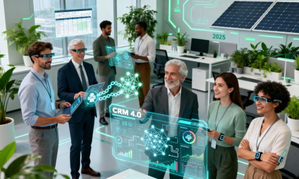 Evolução do CRM tradicional para CRM 4.0 com inteligência artificial, mostrando a transformação de sistemas reativos para preditivos e personalizados"