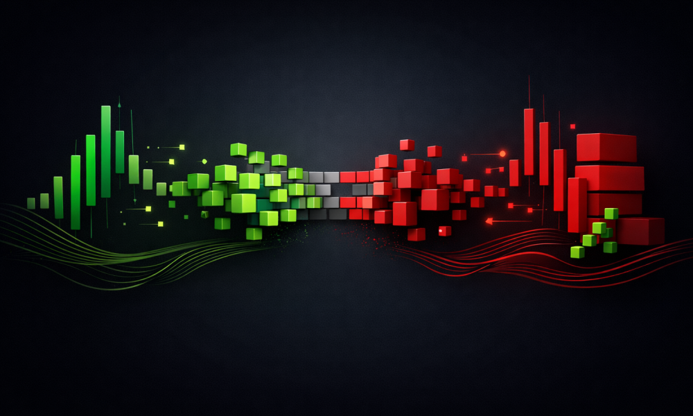 Conceito de fluxo no mercado financeiro baseado em agressão e continuidade
