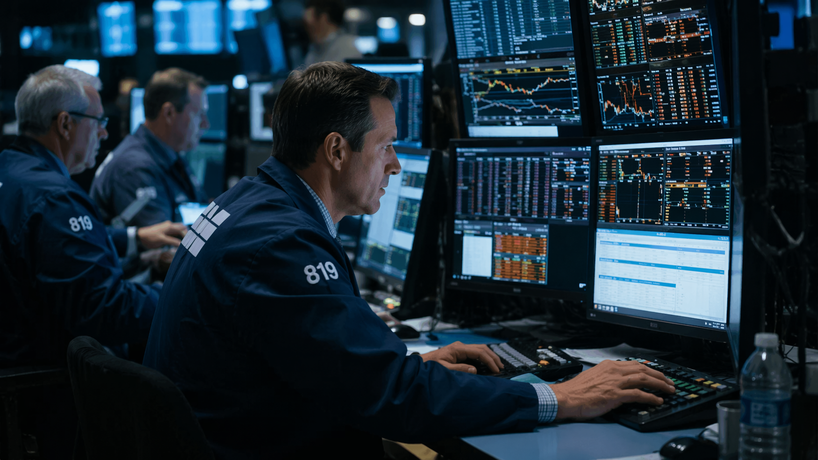 traders analisando fluxo de agressão no mercado financeiro em tempo real